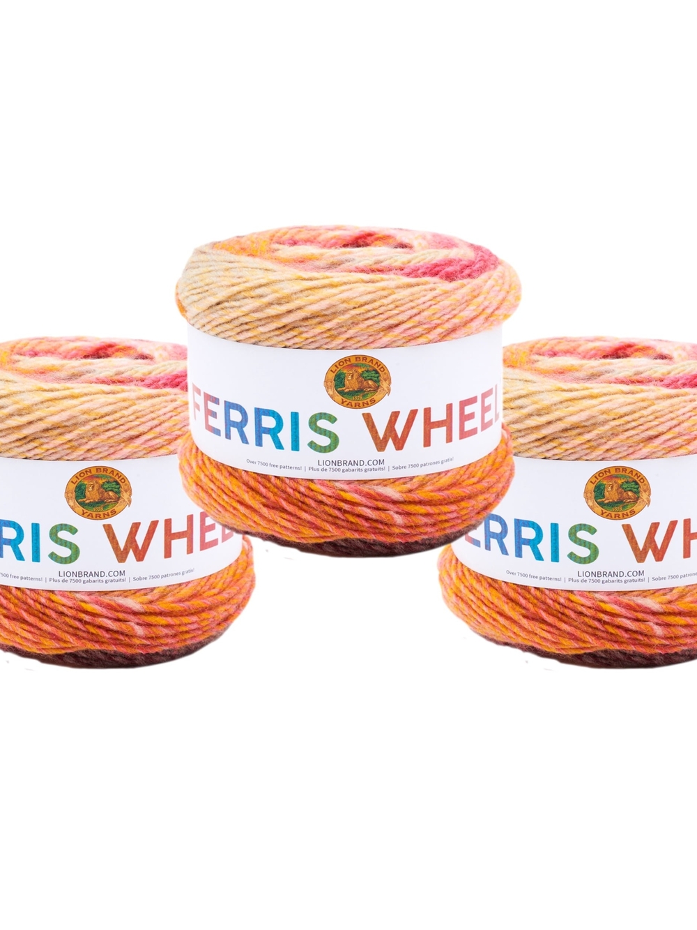 Lion Brand Ferris Wheel Multicolor Yarn - Pink & Orange Blend